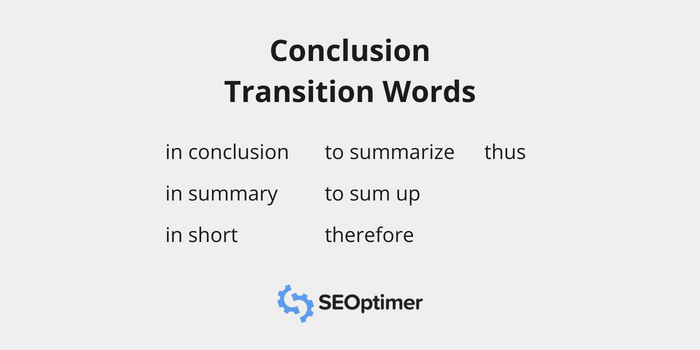 conclusion seo transition words